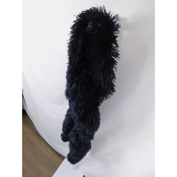 Shaggy Faux Fur Boa Scarf One Size Black Fluffy Long Costume Accessory - Picture 5 of 8